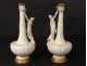 Pair vases soliflores gilt bronze biscuit women flowers Art Nouveau XIXth