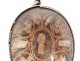 Reliquary locket double 4 sides silver Saints paperolle Virgin eighteenth