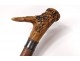 Old Cane Folk Art Wood Pommel Horn Character Cane Nineteenth Century