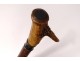 Old Cane Folk Art Wood Pommel Horn Character Cane Nineteenth Century