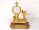 Small clock to the gardener gilt bronze column snail Farret clock nineteenth