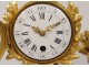 Small clock to the gardener gilt bronze column snail Farret clock nineteenth