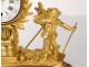 Small clock to the gardener gilt bronze column snail Farret clock nineteenth