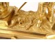 Small clock to the gardener gilt bronze column snail Farret clock nineteenth