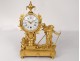 Small clock to the gardener gilt bronze column snail Farret clock nineteenth