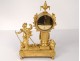 Small clock to the gardener gilt bronze column snail Farret clock nineteenth