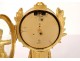 Small clock to the gardener gilt bronze column snail Farret clock nineteenth