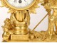 Small clock to the gardener gilt bronze column snail Farret clock nineteenth