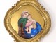 Holy Gilt bronze porcelain Virgin Child Jesus Madonna cross nineteenth