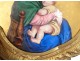 Holy Gilt bronze porcelain Virgin Child Jesus Madonna cross nineteenth