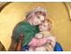 Holy Gilt bronze porcelain Virgin Child Jesus Madonna cross nineteenth