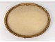 Oval frame gilded wood flowers foliage antique french frame nineteenth century