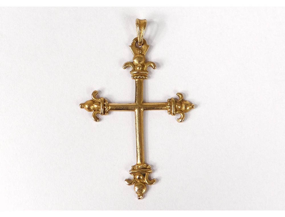 Croix Bretonne En Or Massif 18k – Époque XIXe Siècle – Vintage – Légères Traces D’usage