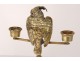 Large ring holder candle holder jewelry matches bronze gilt parrot nineteenth