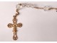 Rosary 18 k gold solid crystal cross rosary eagle head nineteenth century
