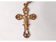 Rosary 18 k gold solid crystal cross rosary eagle head nineteenth century