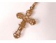 Rosary 18 k gold solid crystal cross rosary eagle head nineteenth century