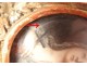 Miniature portrait Saint Mary Magdalene penitent carved wood frame 18th