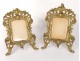 Pair of picture frames Louis XV gilded bronze rocaille foliage nineteenth