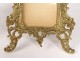 Pair of picture frames Louis XV gilded bronze rocaille foliage nineteenth