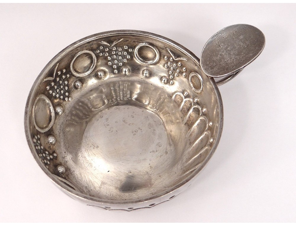 Tastevin En Argent Massif Daté 1823 Poinçon Michel Ange, Début XIX ème | Argent massif poincon