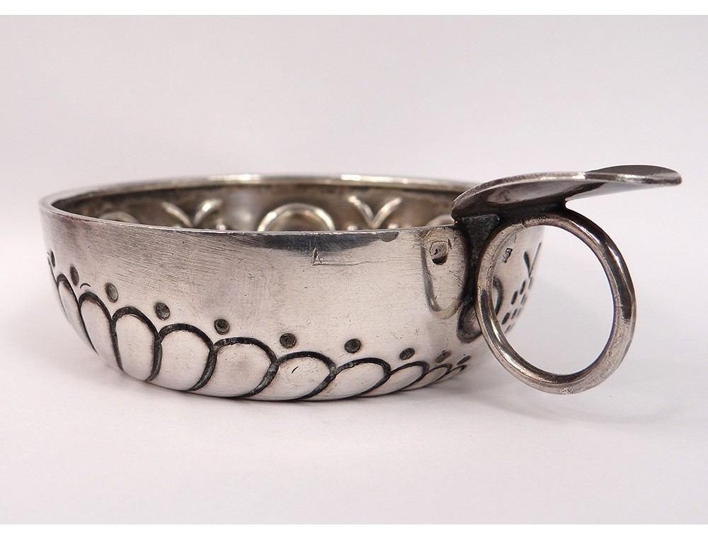 Grand Tastevin 19ème Siècle En Argent Massif – Patronyme L. Florimond – Bon état