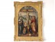 HSP religious painting crucifixion Christ Virgin Mary Madeleine cross XVII