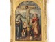 HSP religious painting crucifixion Christ Virgin Mary Madeleine cross XVII