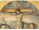 HSP religious painting crucifixion Christ Virgin Mary Madeleine cross XVII