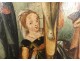 HSP religious painting crucifixion Christ Virgin Mary Madeleine cross XVII