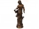 Large bronze sculpture Auguste Moreau Rose of May merchant flowers nineteenth