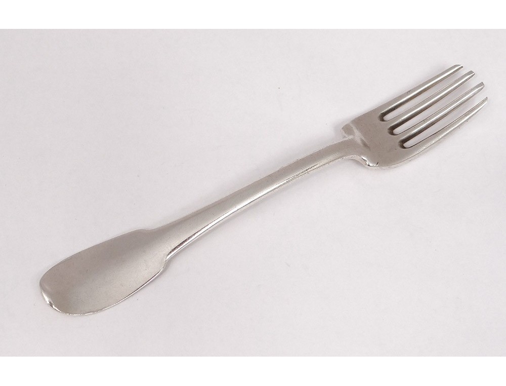 Solid silver fork Farmers General Paris silver 71gr eighteenth century
