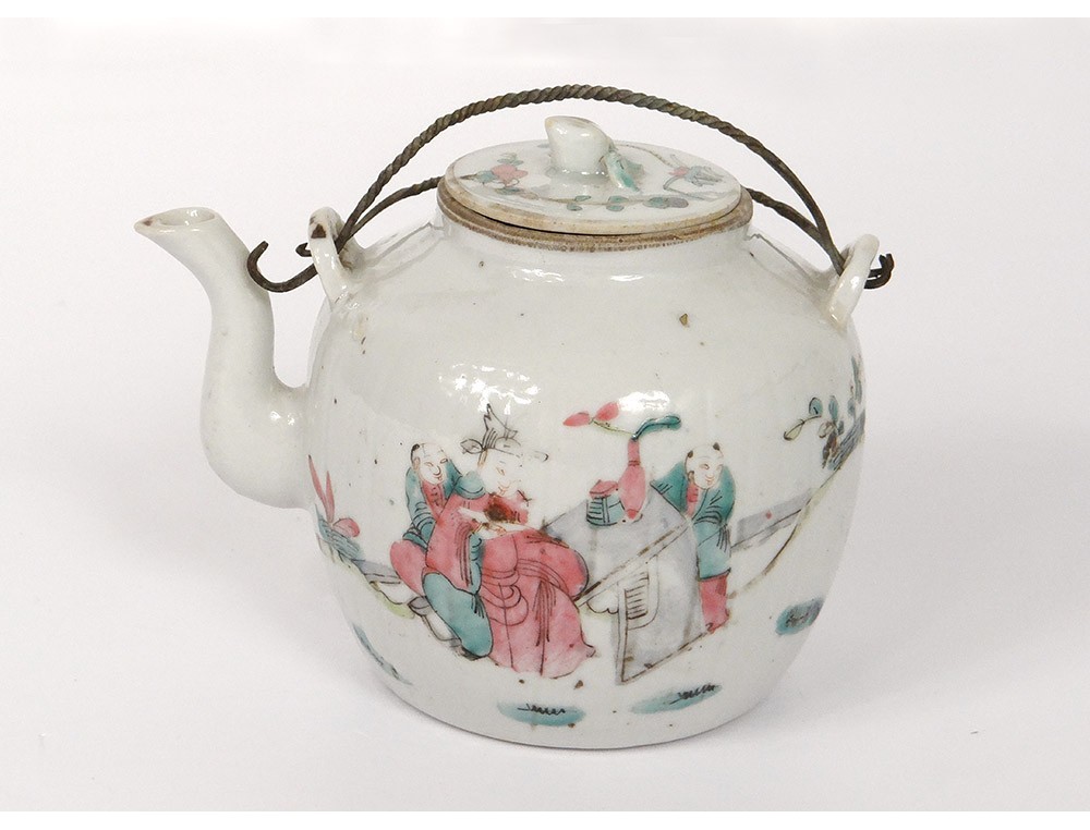 Chinese porcelain teapot Mandarin characters Tongzhi chinese