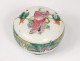 Chinese porcelain round box mandarin characters servants flowers twentieth