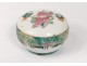 Chinese porcelain round box mandarin characters servants flowers twentieth