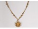 Necklace chain pendant solid gold 18 carats pearl flower 14,80gr gold twentieth