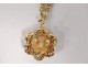 Necklace chain pendant solid gold 18 carats pearl flower 14,80gr gold twentieth