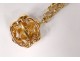 Necklace chain pendant solid gold 18 carats pearl flower 14,80gr gold twentieth