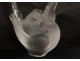 Crystal flower vase Lalique France model Sylvie doves twentieth century