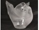 Crystal flower vase Lalique France model Sylvie doves twentieth century
