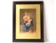 Gouache portrait painting Madonna Virgin Child Jesus painting nineteenth century