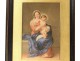 Gouache portrait painting Madonna Virgin Child Jesus painting nineteenth century