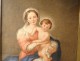 Gouache portrait painting Madonna Virgin Child Jesus painting nineteenth century
