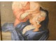 Gouache portrait painting Madonna Virgin Child Jesus painting nineteenth century