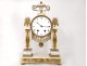 Pendulum gantry Louis XVI white marble gilt bronze cariatides clock nineteenth