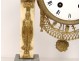 Pendulum gantry Louis XVI white marble gilt bronze cariatides clock nineteenth