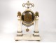 Pendulum gantry Louis XVI white marble gilt bronze cariatides clock nineteenth