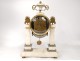 Pendulum gantry Louis XVI white marble gilt bronze cariatides clock nineteenth