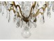 Chandelier 8 lights bronze cut crystal tassels garlands suspension nineteenth