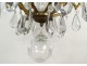 Chandelier 8 lights bronze cut crystal tassels garlands suspension nineteenth